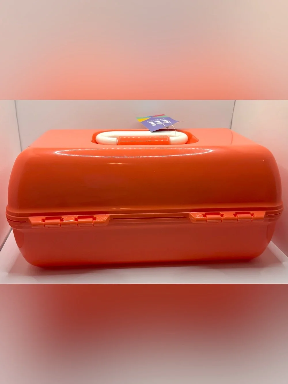 Caboodles On The Go Girl I Love Retro Makeup Travel Mirror Case Peach/Orange NWT